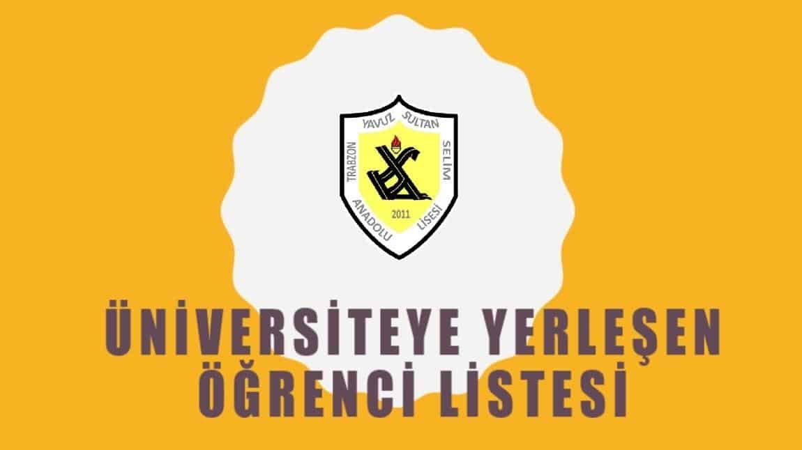 2023-2024 Eğitim Öğretim Yılı Üniversiteye Yerleşen Öğrencilerimiz